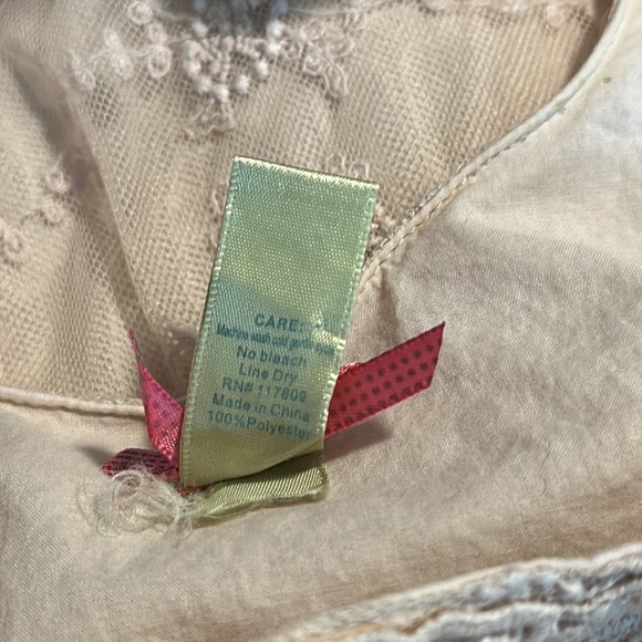 DOWNE EAST Pastel Pink Lace midi dress Scoop neck Short sleeve Costal Cowgirl - Picture 5 of 5